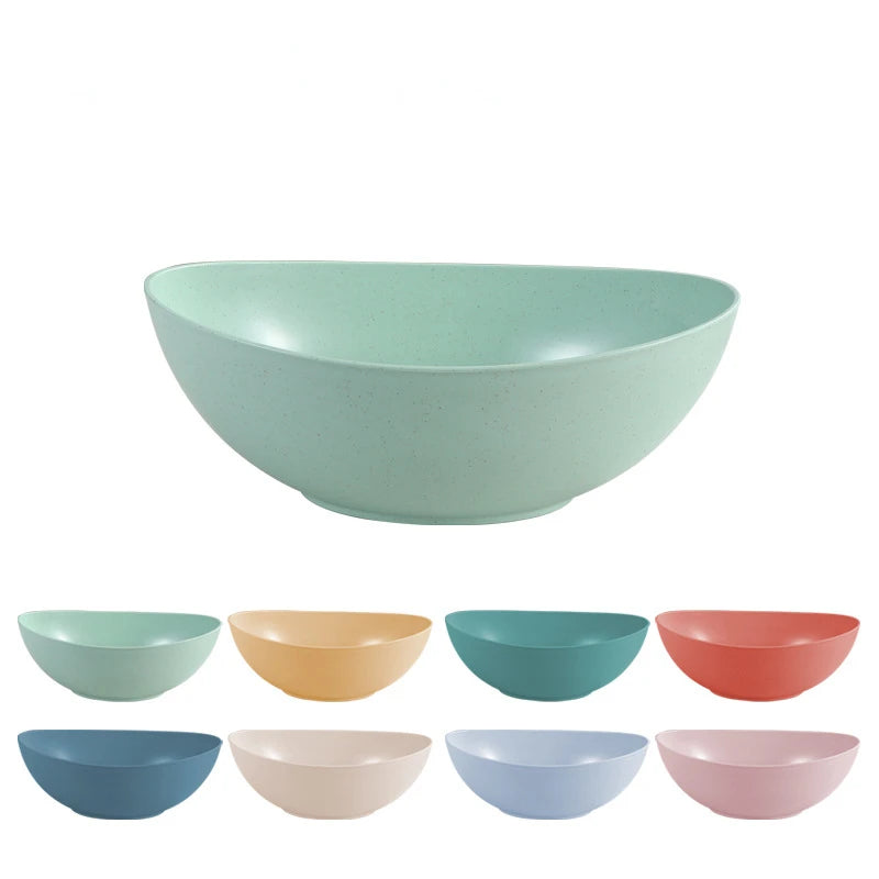 Hot Sale Eco-Friendly Wheat straw Household vegetable bowl kitchen Creative Solid color fruit salad bowl Microwavable Food Bowl Peaceful Pleasures Health and Wellness