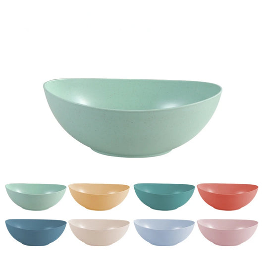 Hot Sale Eco-Friendly Wheat straw Household vegetable bowl kitchen Creative Solid color fruit salad bowl Microwavable Food Bowl Peaceful Pleasures Health and Wellness