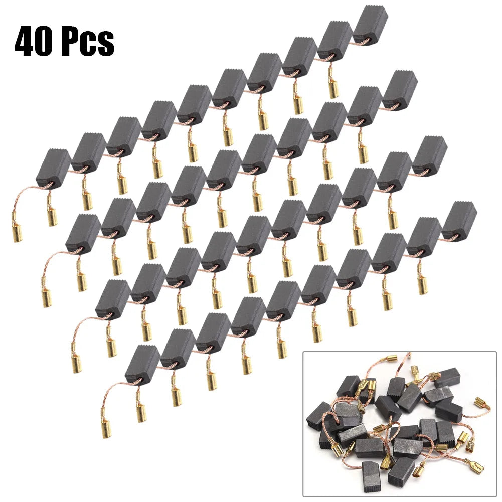 40-Piece Motor Carbon Brush Set 6×8×14mm | Drill & Grinder
