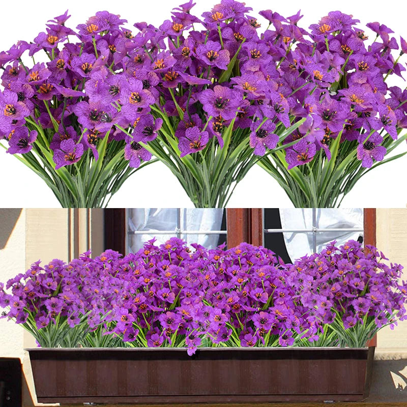 Artificial Violet Silk Flower Bouquet | Wedding & Home Decor