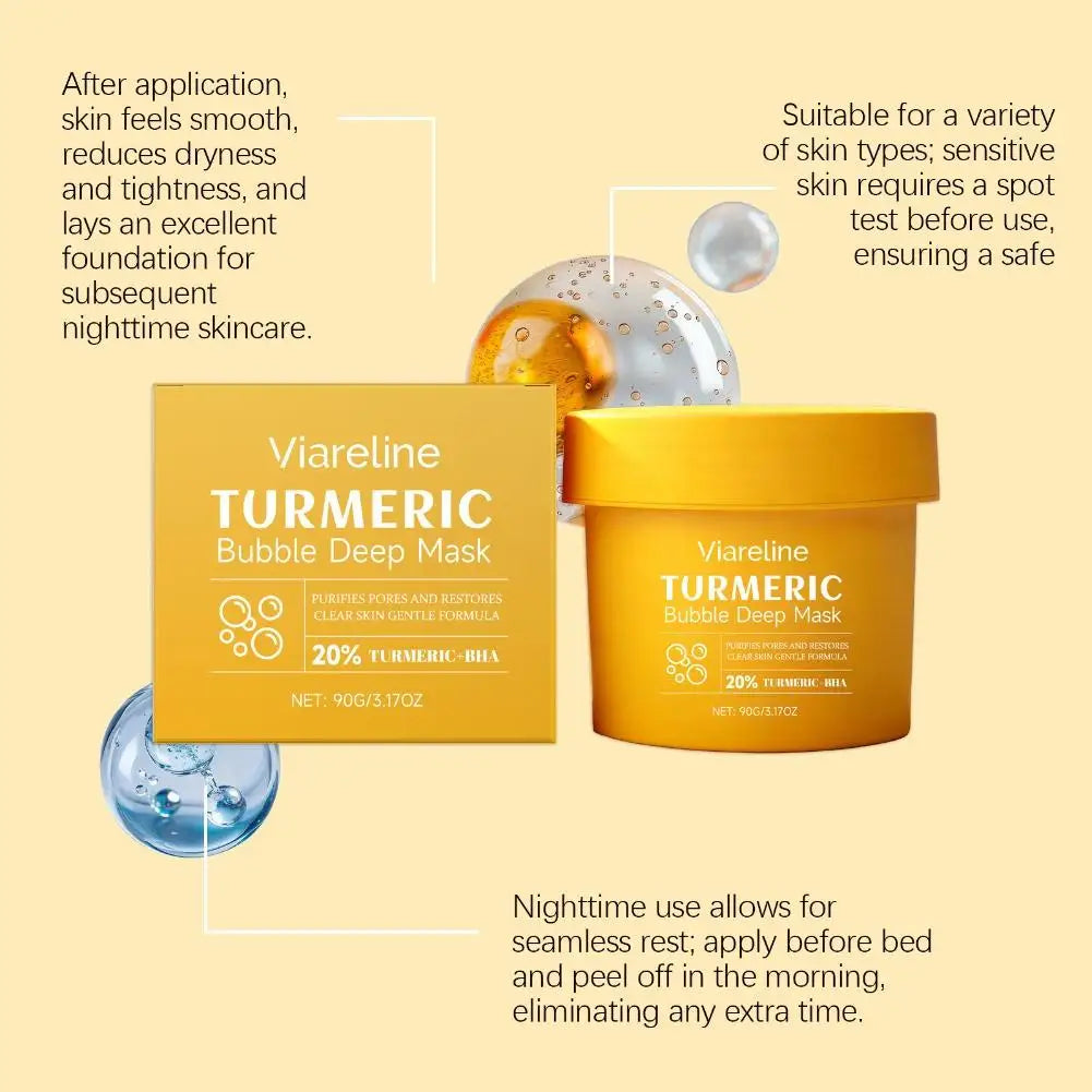 Korean Turmeric Bubble Facial Mask – Deep Cleansing & Blackhead Removal Peaceful Pleasures Health and Wellness