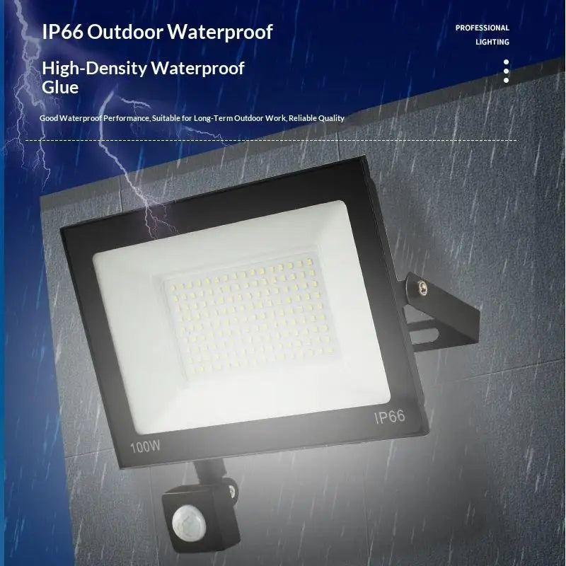LED PIR Motion Sensor Floodlight 10W 20W 30W IP66 Outdoor Light