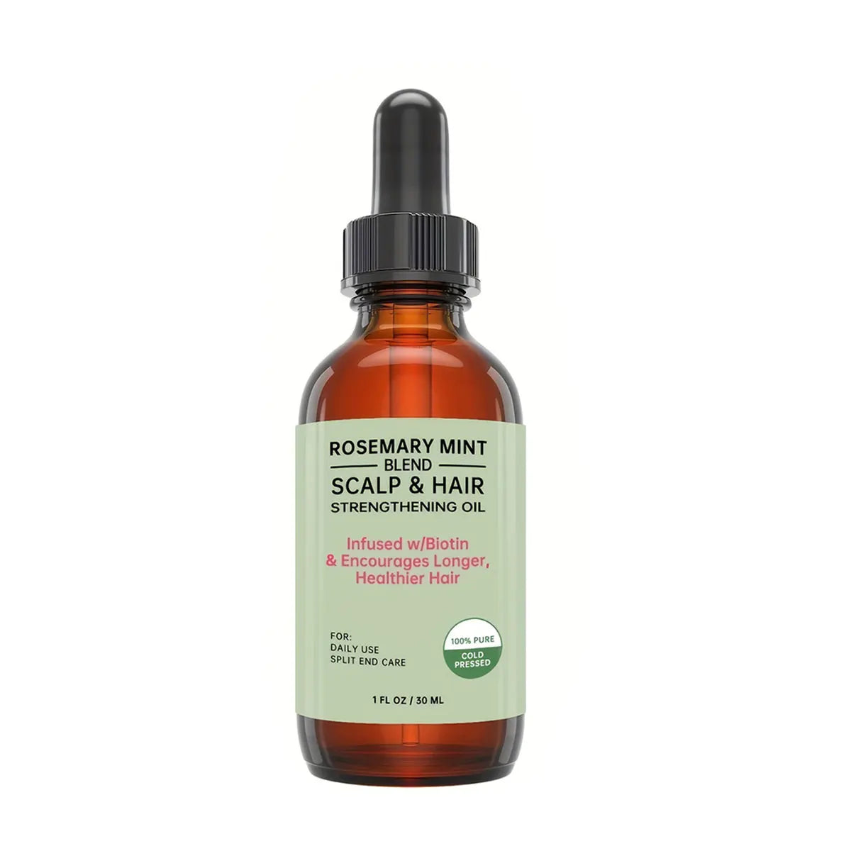 Rosemary Mint Hair Growth Oil Preventing Hair Dryness Split Moisturizing Gentle Nourishing Soft Glossy Organics Hair Care Oil Peaceful Pleasures Health and Wellness 30ml 30ml