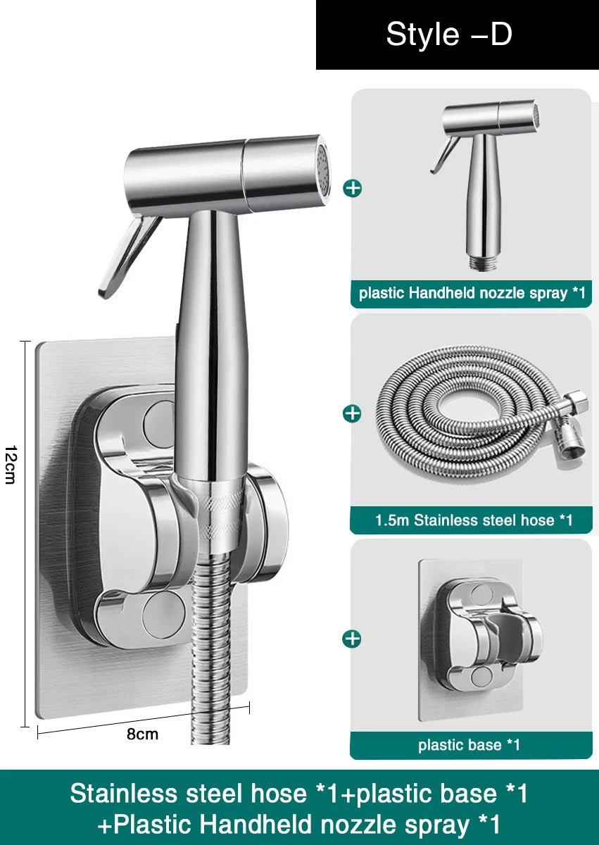 Handheld Bidet Sprayer Set – Stainless Steel Toilet Spray Gun