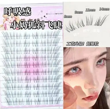 C Curl 8-12mm Eyelash Clusters Natural Wispy Soft Transparent Stem Fairy Comic Fake Eyelashes Segmented Lash Extension Peaceful Pleasures Health and Wellness style 2