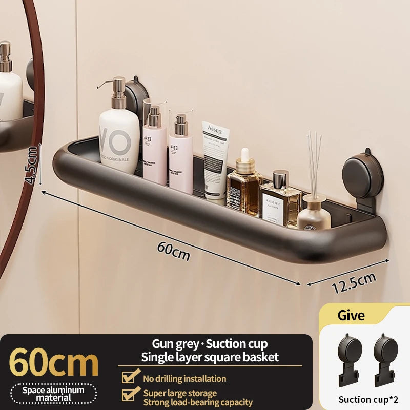 No-Drill Corner Shower Shelf | Suction Bathroom Organizer