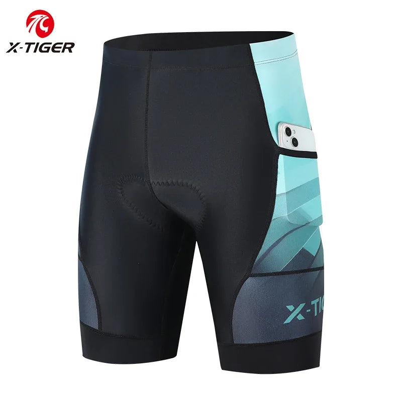 X-TIGER Men's Padded Cycling Shorts – Quick Dry & UV Protect