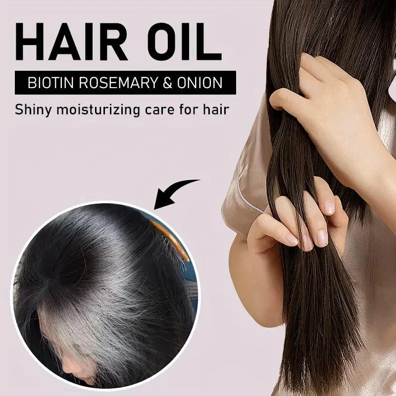 Biotin Hair Oil with Rosemary & Onion – Smooth Silky Hair