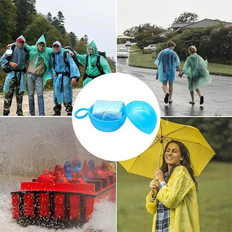 Portable Disposable Raincoat Adults – Ball Keychain & Pockets
