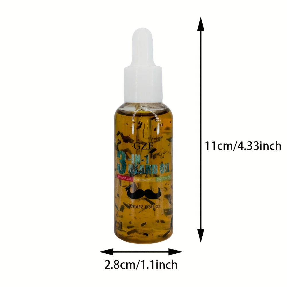 GZE 3-in-1 Beard Oil | Batana, Rosemary & Castor Oil – 60mL