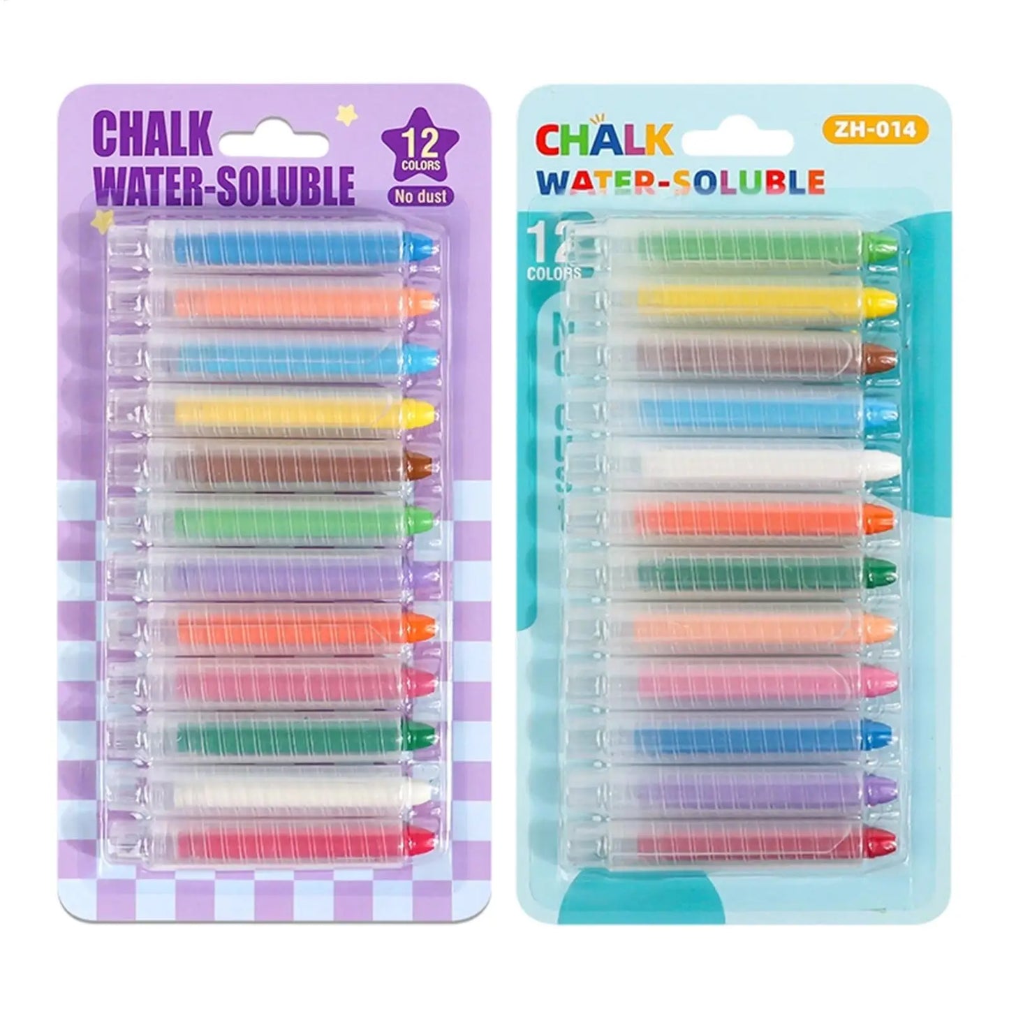 12-Color Dustless Chalk Set – Washable, Erasable & Dust-Free