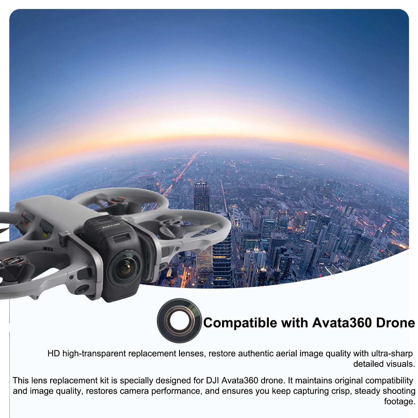 High Clarity Replacement Lens For DJI Avata 360 Drone Restores True Aerial Image Quality Optical Glass With Installation Tools Peaceful Pleasures Health and Wellness
