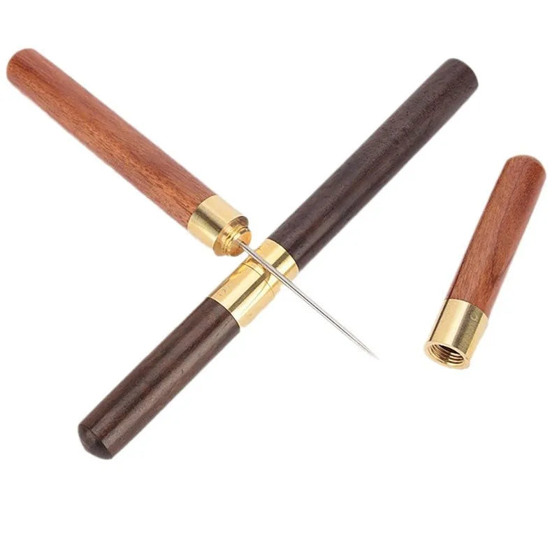 Stainless steel ice pick, kitchen tool with wooden handle and sheath. Peaceful Pleasures Health and Wellness