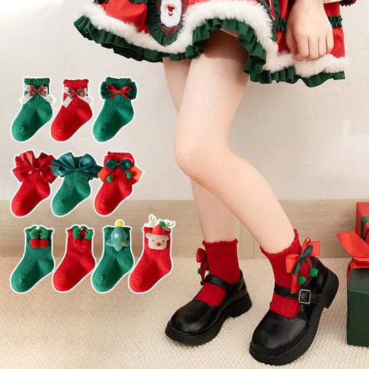 Kids Cotton Christmas Socks 5 Pairs | Cartoon Warm Socks Kids Cotton Socks Peaceful Pleasures Health and Wellness