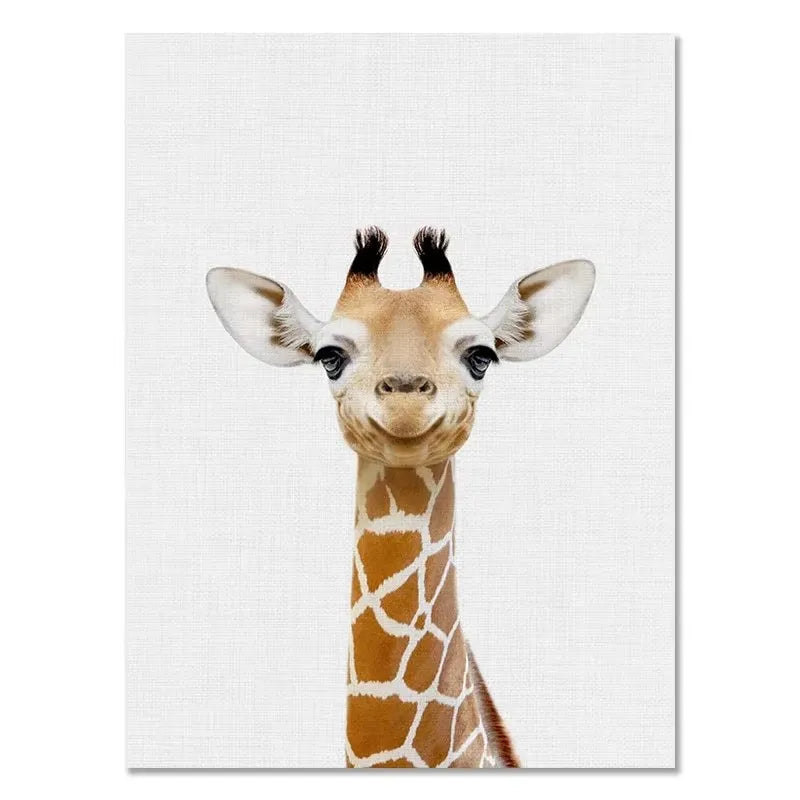 Funny Animal Bathroom Canvas Wall Art | Zebra Giraffe Tiger