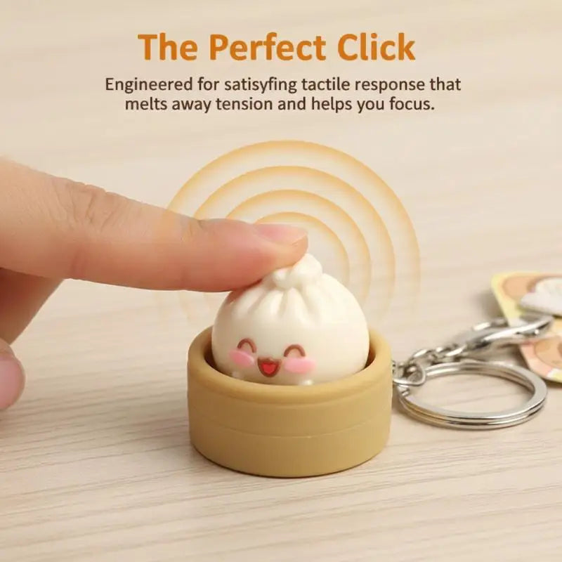Cute Squishy Clicker Keychain – Slow Rebound Fidget Toy Pendant