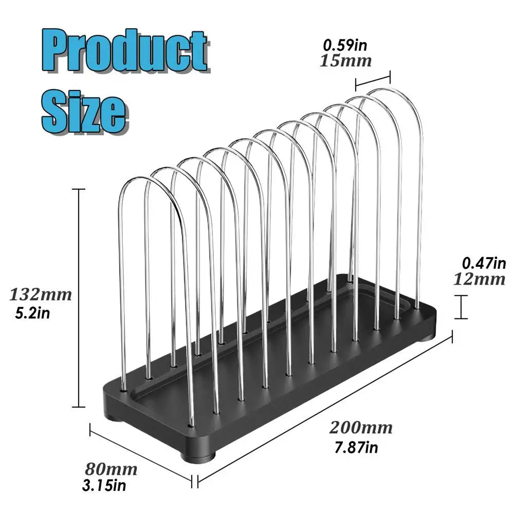 10-Slot Metal Record Holder & Desk Organizer | Modern Rack