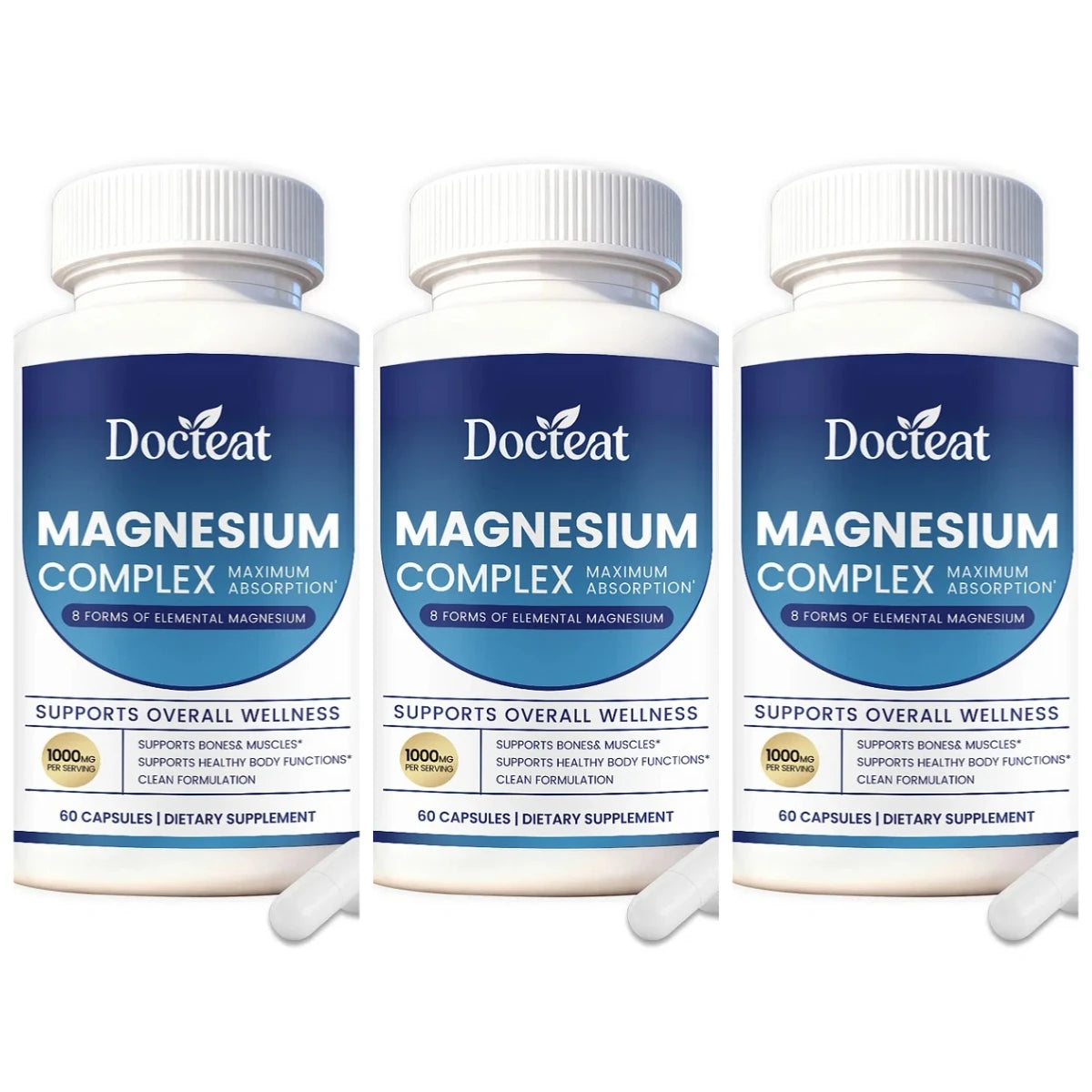 Docteat Composite Magnesium Capsules | Easy-Absorb Adult Formula