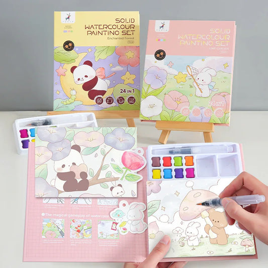 Creative Watercolor Cubes Art Reusable Coloring Book Painting Kids Peaceful Pleasures Health and Wellness
