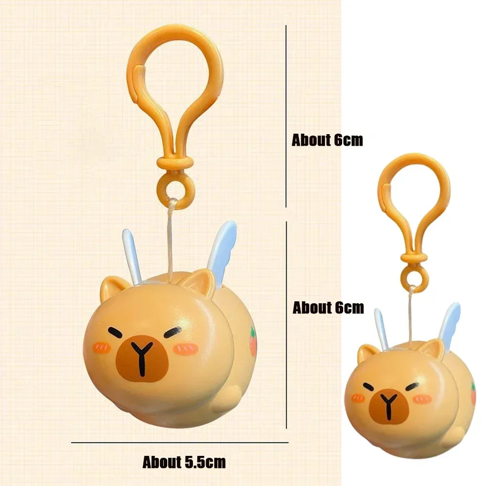 Capybara Pull String Flying Keychain Bag Charm Toy | 1–20 PCS