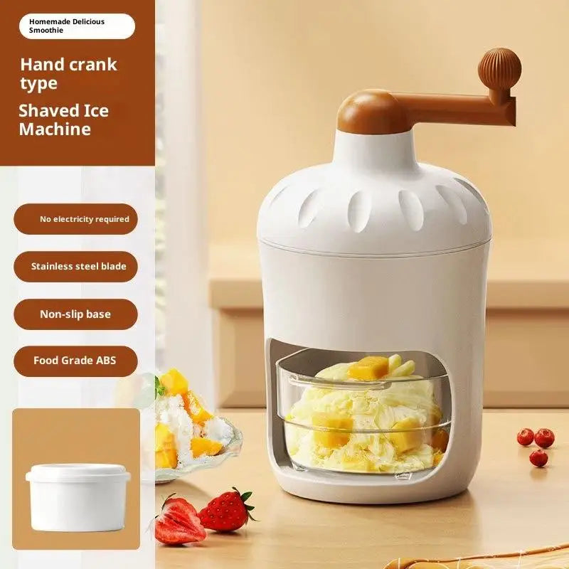 Manual Shaved Ice Machine – Hand-Crank Ice Crusher & Smoothie Maker