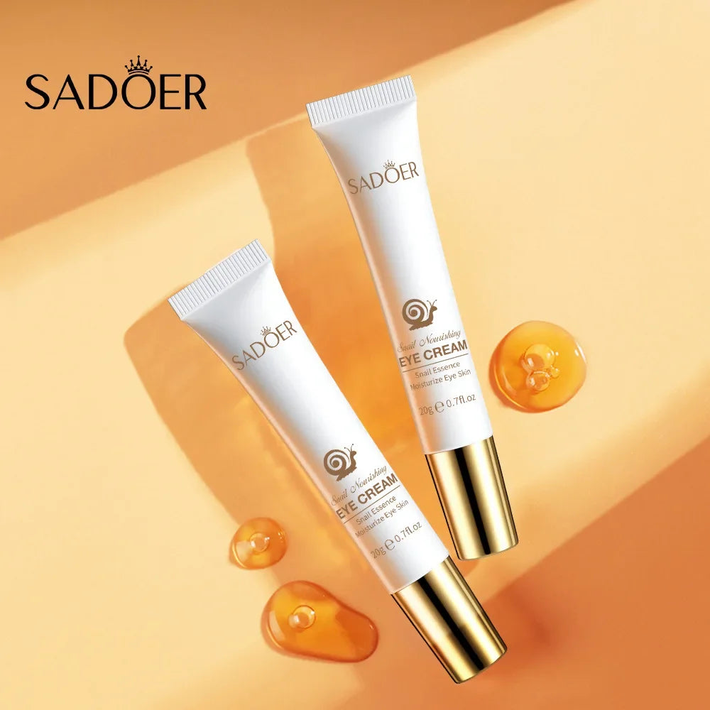 SADOER Snail Eye Cream Anti Wrinkle Dark Circles Under The Eyes Remove Eye Bags Moisturizing Anti-Aging Eyes Skin Care Products Peaceful Pleasures Health and Wellness