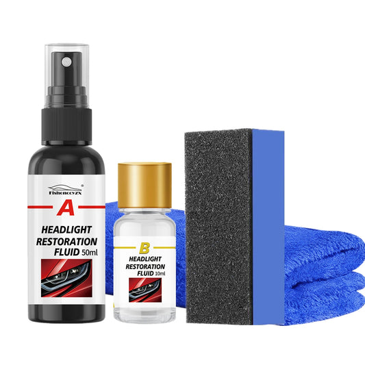 Car Headlight Restoration Polishing Kits Headlamp Scratch Remover Repair Cleaning Oxidation Headlight Crystal Coating Liquid Peaceful Pleasures Health and Wellness 1 set