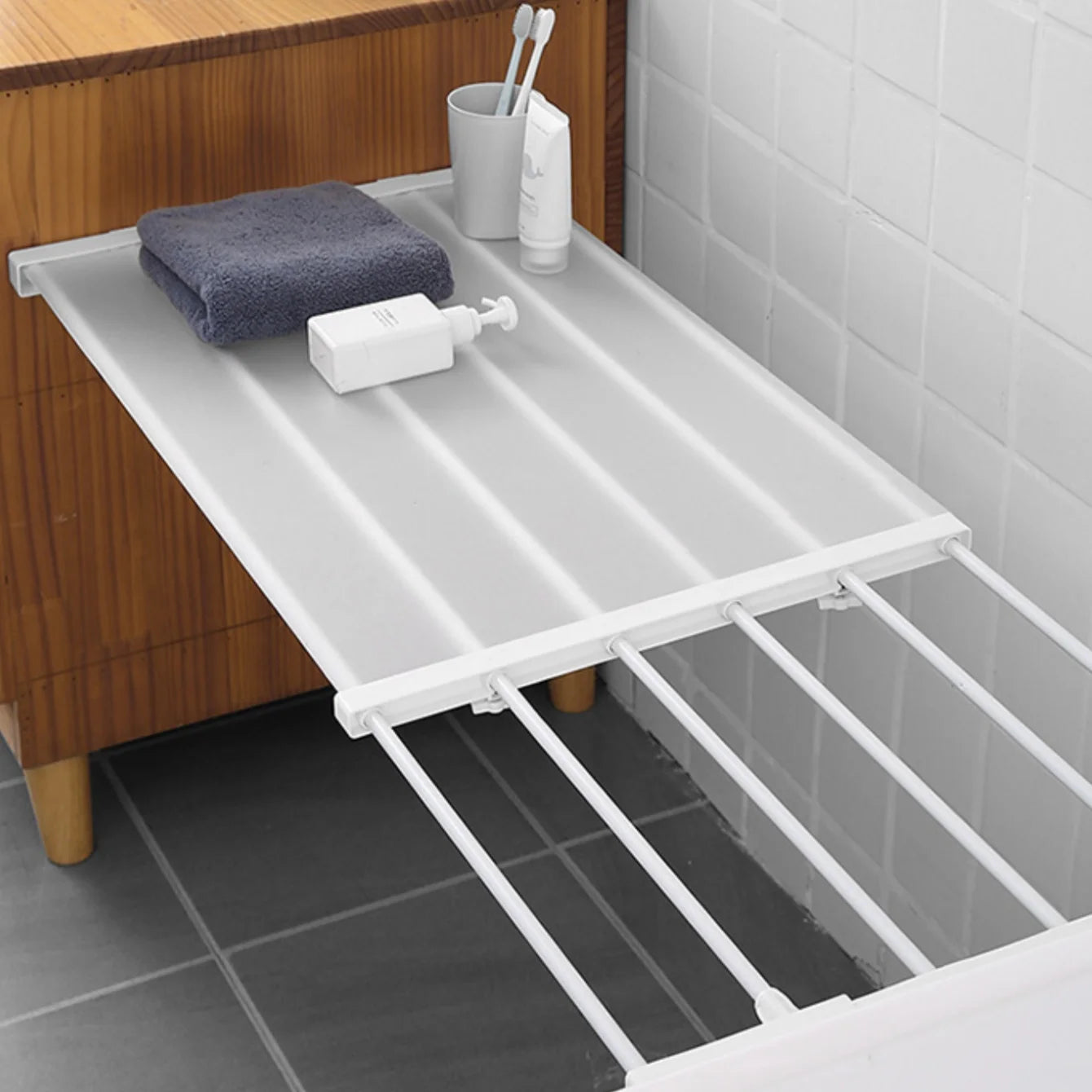 Expandable Tension Shelf & Rod Organizer | Closet Cabinet Kitchen