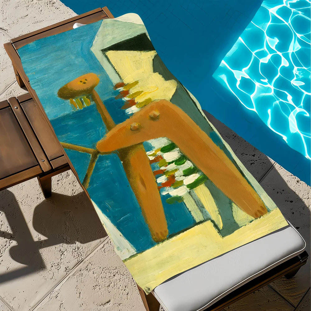 Pablo Picasso Art Quick-Dry Beach Towel | Soft Pool & Travel Art Beach Towel Peaceful Pleasures Health and Wellness z6 STJ40x70CM