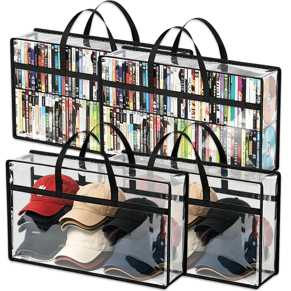 Clear PVC Waterproof Zipper Storage Tote Bag | Visible Organizer
