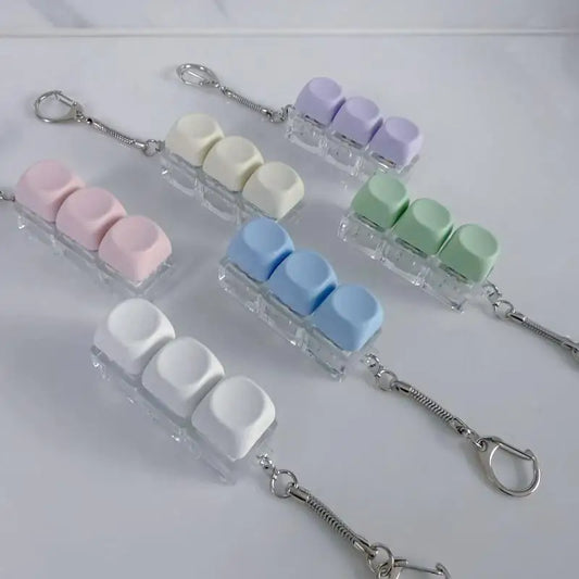 LED Keycap Keychain | 4-Key Macaron DIY Fidget Toy Fidget Keychain Toy Oasis Select