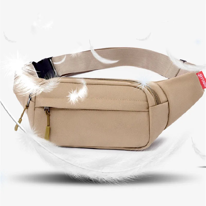 Canvas Fanny Pack Belt Bag – 3 Pockets, Men & Women