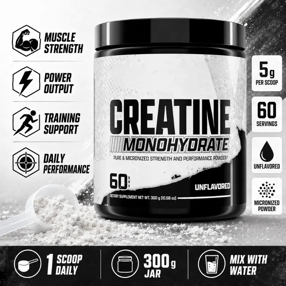Pure Micronized Creatine Monohydrate Powder 300g | 5g Serving Creatine Supplement Peaceful Pleasures Health and Wellness