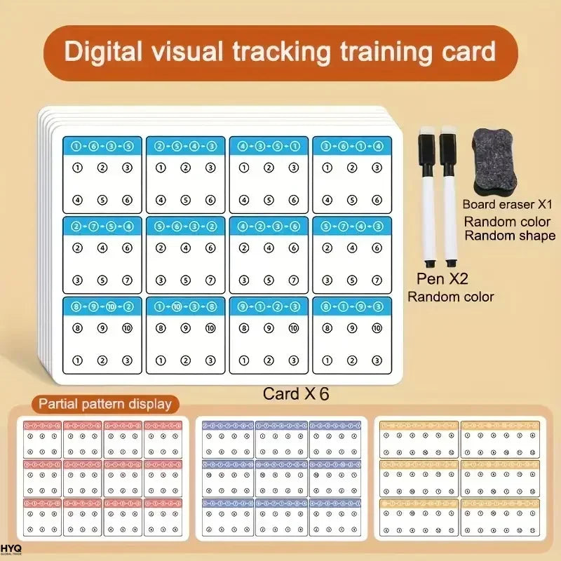 Reusable Training Cards A4 12 Pages Erasable Pen Visual Exercises Kid