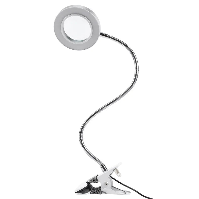 10X Folding Magnifying Glass Clip Style Desk Lamp, Nail Art, Eyelash Tattoo, Embroidery, Reading Circuit Board Repair Peaceful Pleasures Health and Wellness