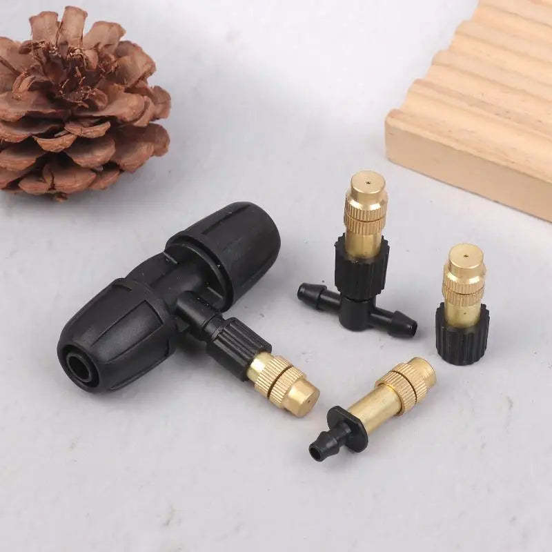 10Pcs/pack Garden Misting Cooling System Garden Irrigation Watering Brass Atomizer Adjustable Garden Micro Sprinklers Peaceful Pleasures Health and Wellness
