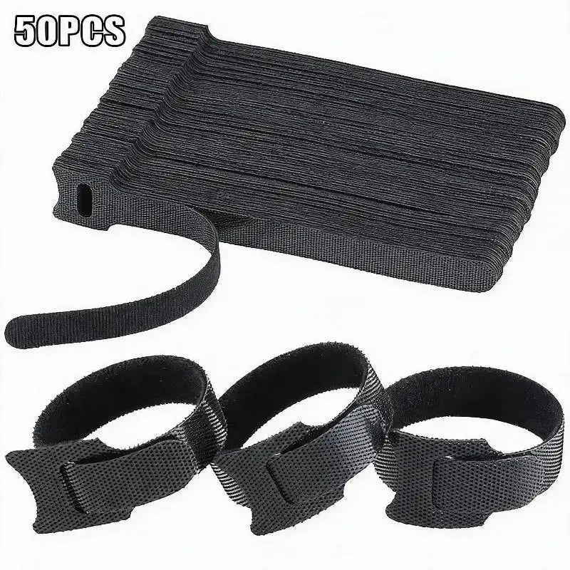 50pcs Reusable Cable For Untangled Cables Charging Cables And Other Cable Management Items Peaceful Pleasures Health and Wellness Black 50pcs