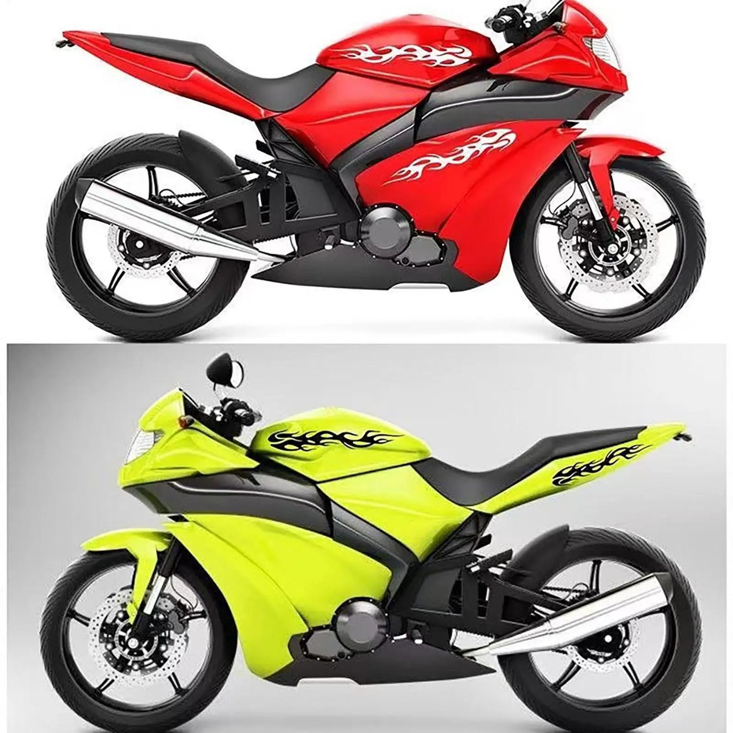 Reflective Flame Motorcycle Stickers – Waterproof PVC Decals Vehicle Decals Peaceful Pleasures Health and Wellness