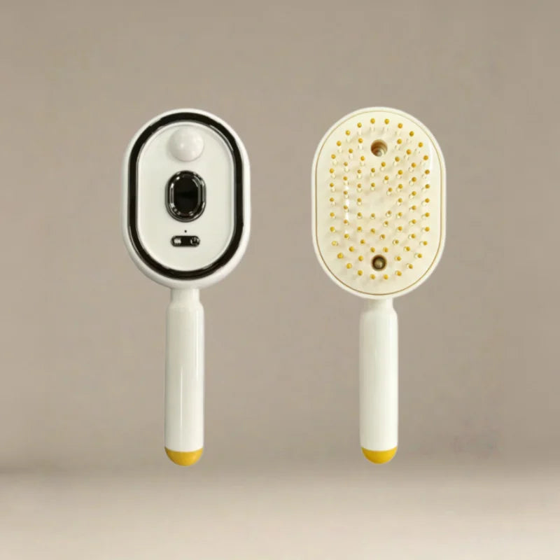 Portable Electric Spray Massage Comb Red Light Scalp Applicator USB Charging Hair Growth Essential Oil Apply Massage Hair Brush Peaceful Pleasures Health and Wellness Beige