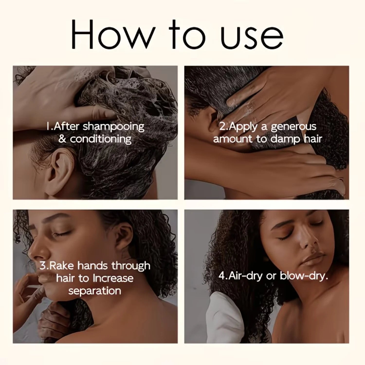 Collagen Leave-In Hair Cream | Frizz-Free Air Dry Styling Leave-In Hair Cream Peaceful Pleasures Health and Wellness