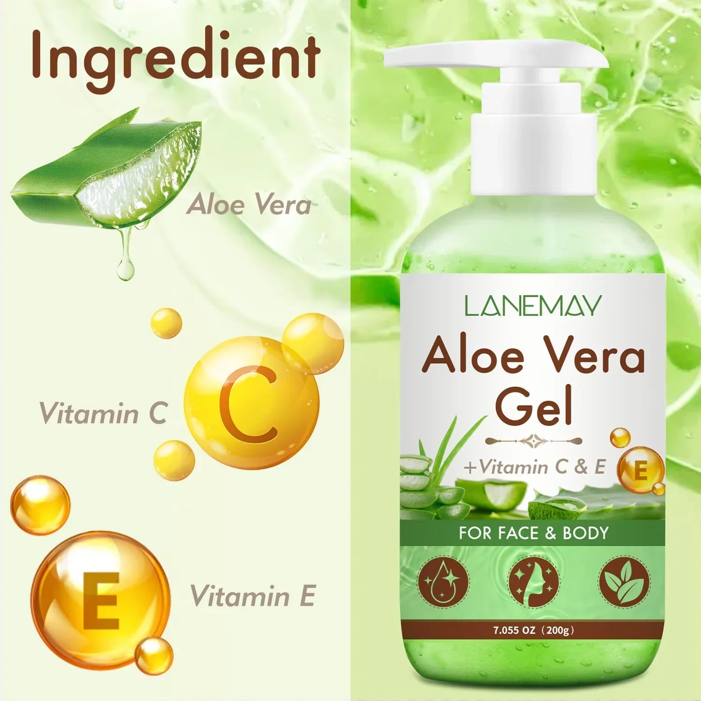 2-Pack Vitamin C & E Aloe Vera Gel – Face & Body Moisturizer