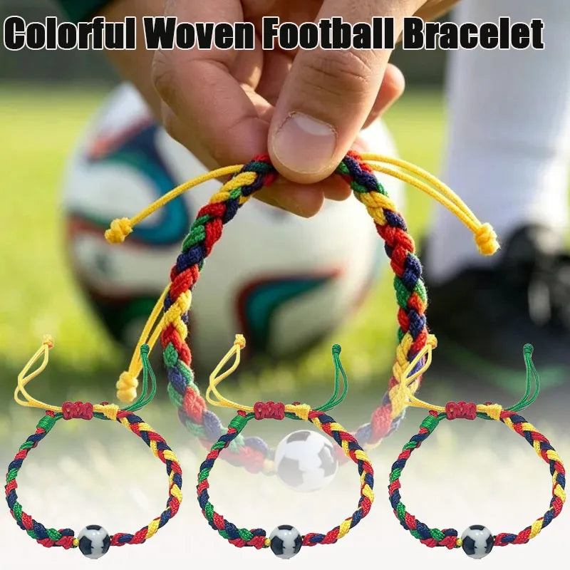 Colorful Woven Football Bracelet | Sports Fan Souvenir 1–8 Pcs