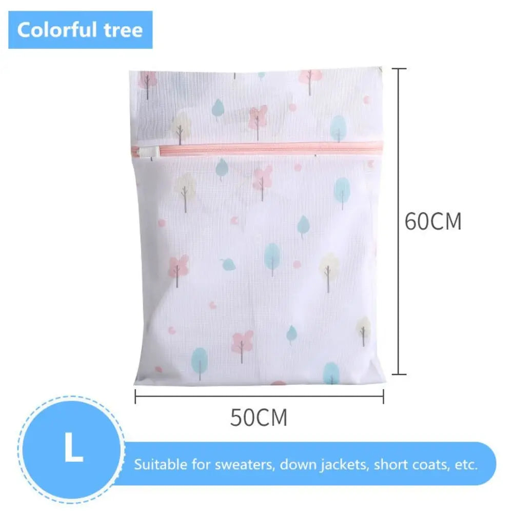 New Colorful Small Tree Laundry Bag Sock Zippered Bra Storage Bags Mesh Polyester Underwear Care Bra Peaceful Pleasures Health and Wellness 60x50cm
