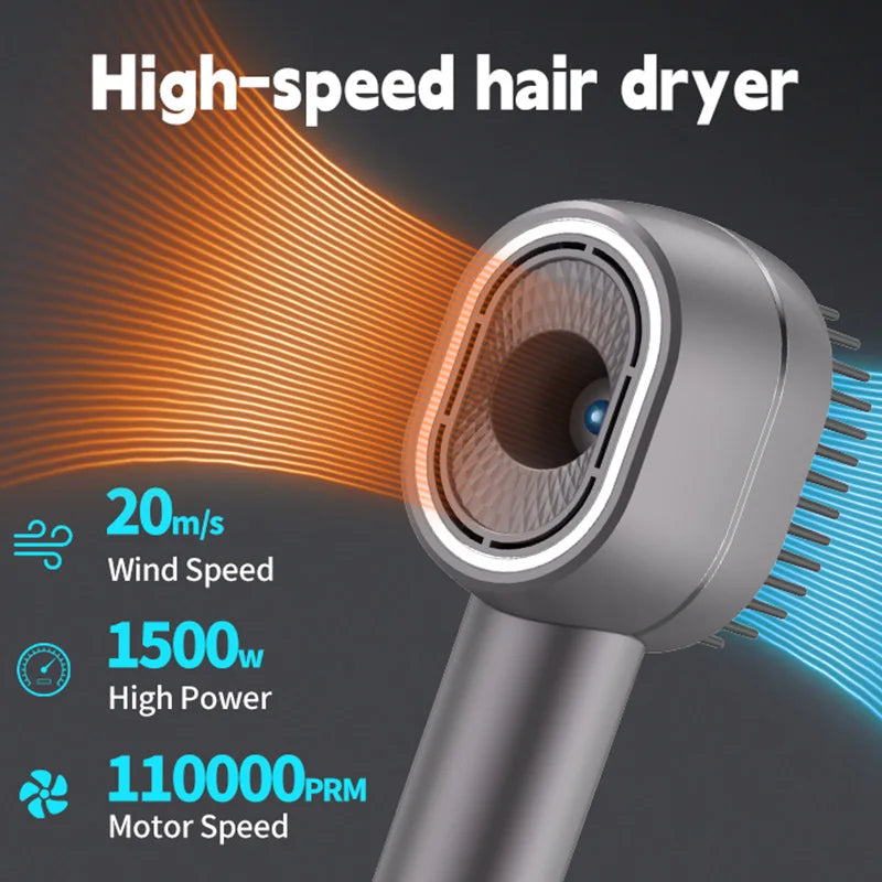 2026 Factory-Source Smart Hair Dryer High-Speed 1400W Silent Negative Ion Hair Dryer for Whole Family Babies USB Power Source Peaceful Pleasures Health and Wellness