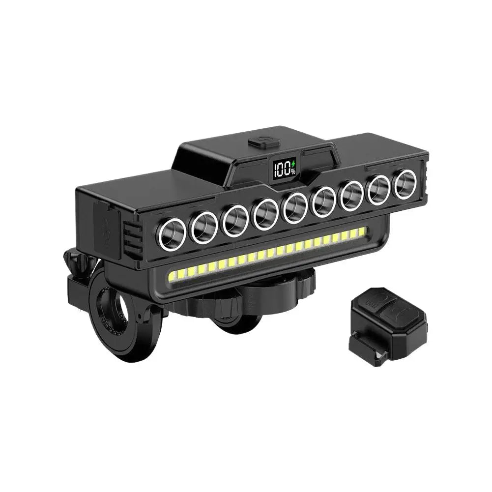 USB Rechargeable Bike Light with Horn & Digital Display