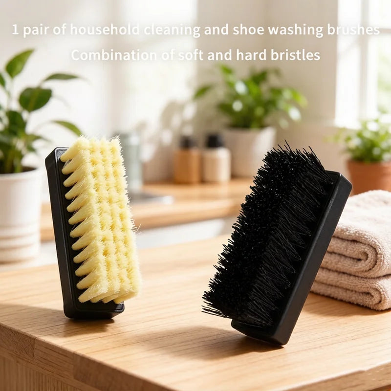 Nylon Shoe Cleaning Brush Set – Soft & Hard Bristles (1 Pair)