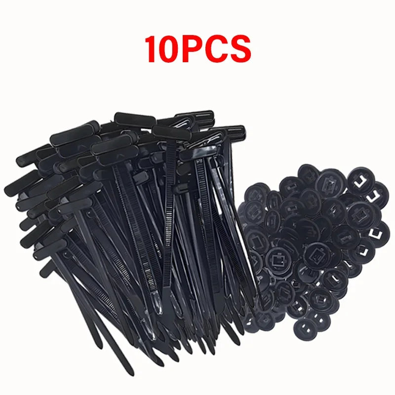 Heavy Duty Self-Locking Nylon Zip Ties & Cable Clip Buckles