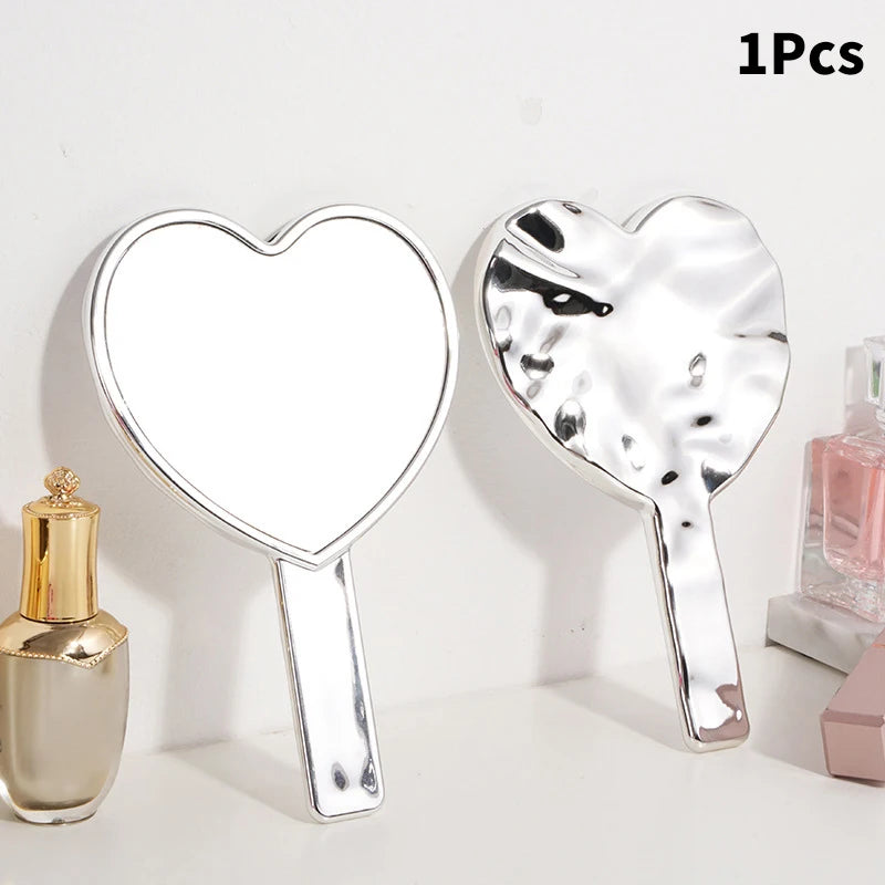 Heart Handle Handheld Makeup Mirror – HD Vanity Mirror