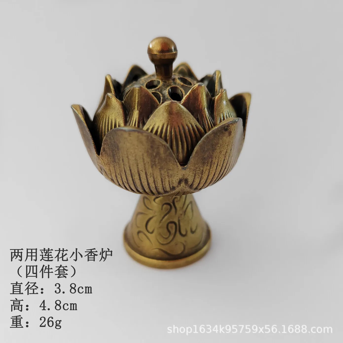 Buddhist Utensils Incense Burner Lotus Incense Censer Archaic Copper Alloy Sandalwood House Furnishings Home Office Decoration Peaceful Pleasures Health and Wellness 02