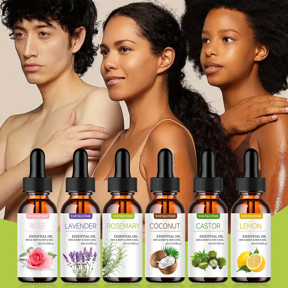 YOUNGCOME 6-Piece Natural Essential Oil Set – Hair & Skin Care